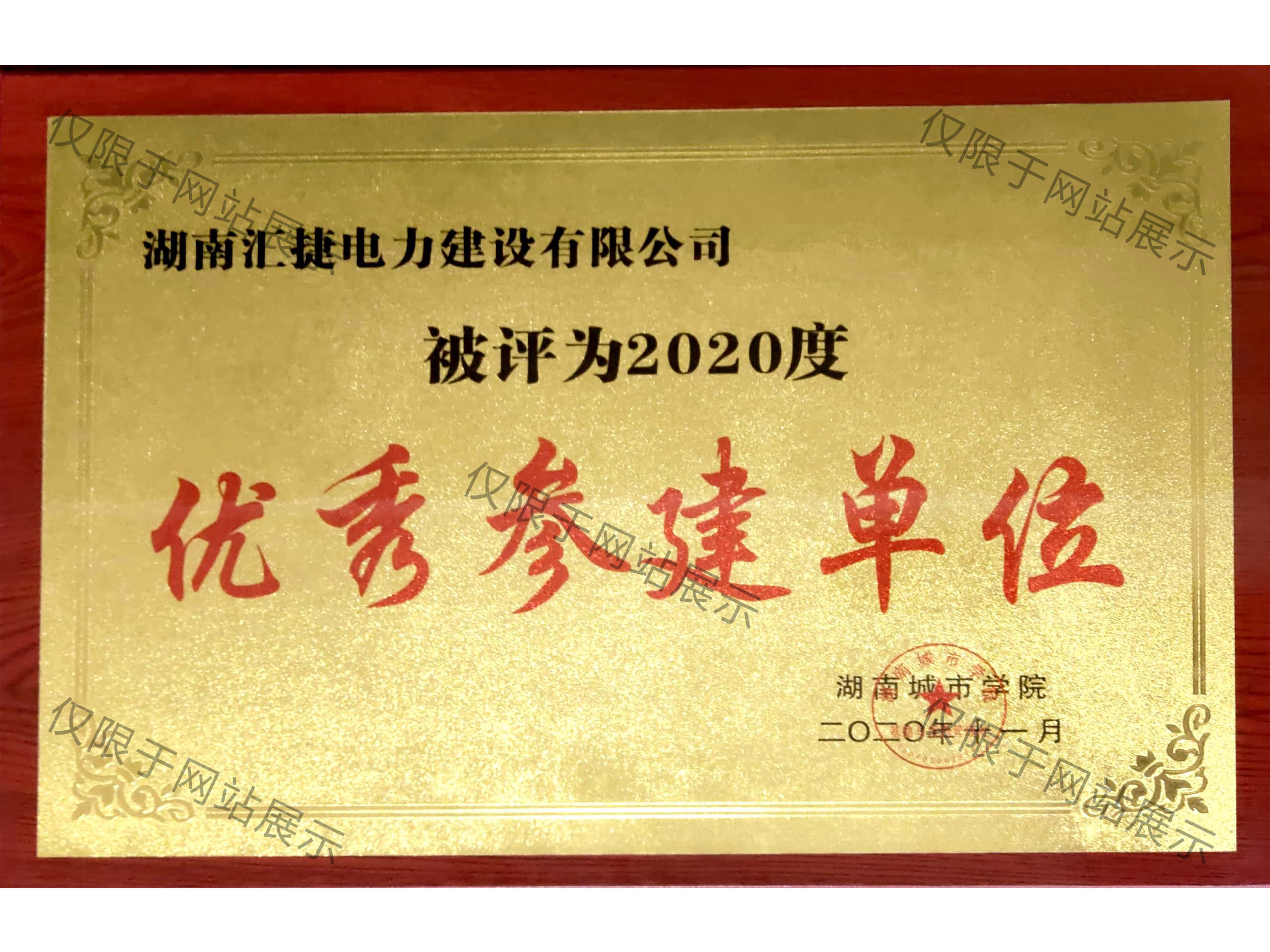 2020年度湖南城市學院優秀參建單位